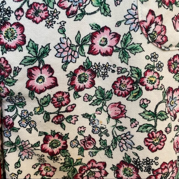 Vintage Victoria's Secrets Pajama Floral Button Front Top Blouse Women's Large - Picture 6 of 12